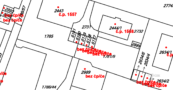 Písek 39986306 na parcele st. 6178 v KÚ Písek, Katastrální mapa