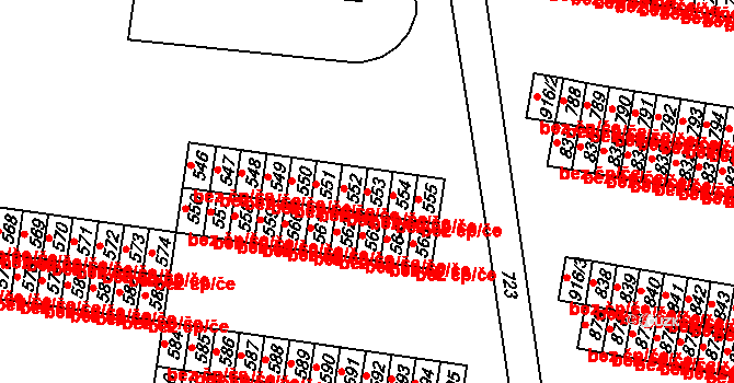 Chodov 44313306 na parcele st. 553 v KÚ Dolní Chodov, Katastrální mapa