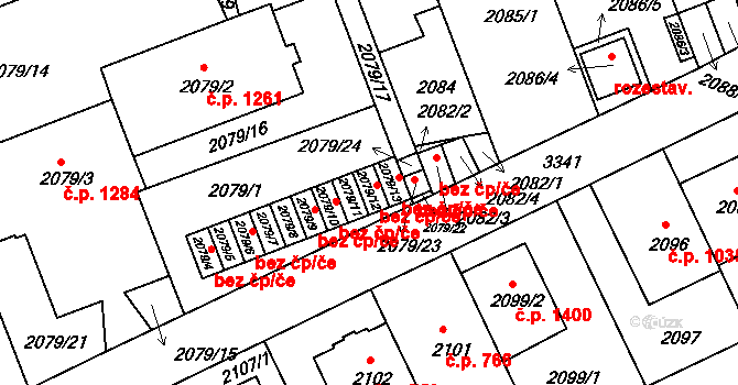 Praha 47843306 na parcele st. 2079/12 v KÚ Michle, Katastrální mapa