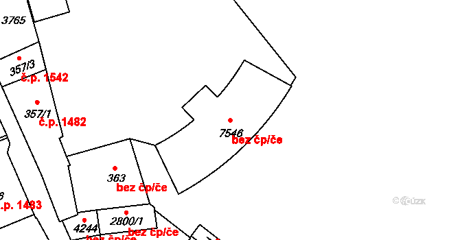 Kroměříž 47930306 na parcele st. 7546 v KÚ Kroměříž, Katastrální mapa