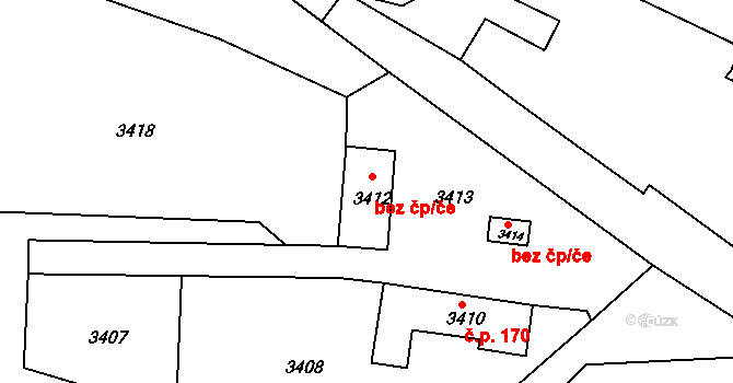 Horní Břečkov 49735306 na parcele st. 3412 v KÚ Čížov, Katastrální mapa