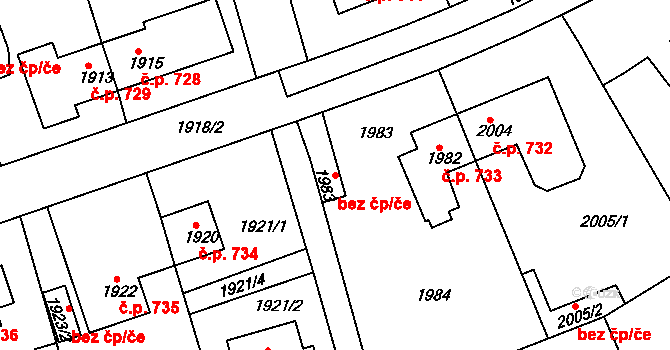 Roztoky 50191306 na parcele st. 1983 v KÚ Roztoky u Prahy, Katastrální mapa