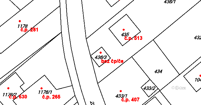 Ostrava 78988306 na parcele st. 436/3 v KÚ Krásné Pole, Katastrální mapa