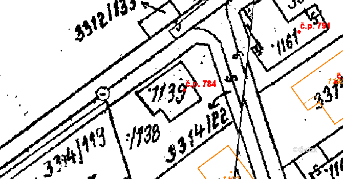 Tvrdonice 784 na parcele st. 1139 v KÚ Tvrdonice, Katastrální mapa