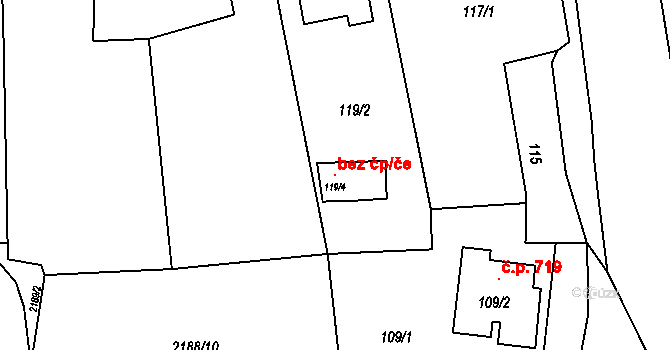 Velká Bystřice 101611307 na parcele st. 119/4 v KÚ Velká Bystřice, Katastrální mapa