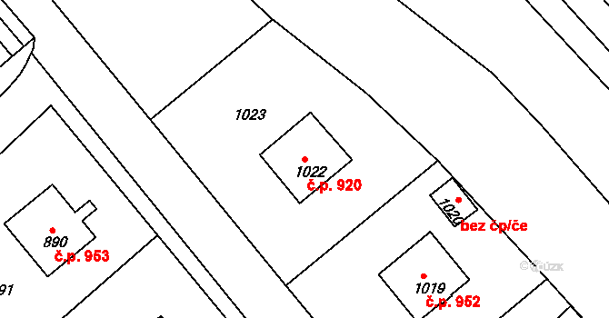 Rýmařov 920 na parcele st. 1022 v KÚ Rýmařov, Katastrální mapa