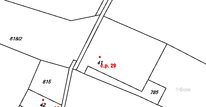 Jankovská Lhota 29, Jankov na parcele st. 41 v KÚ Jankovská Lhota, Katastrální mapa