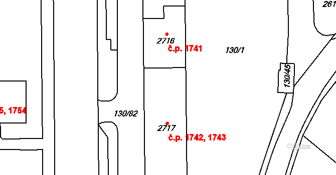 Kraslice 1742,1743 na parcele st. 2717 v KÚ Kraslice, Katastrální mapa