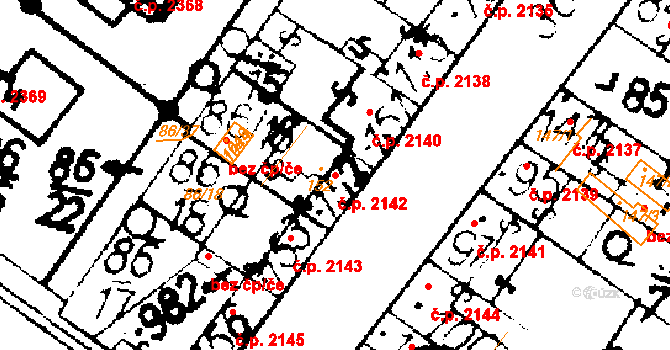 Podlusky 2142, Roudnice nad Labem na parcele st. 152 v KÚ Podlusky, Katastrální mapa
