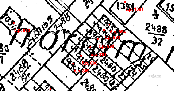 Jaroměřice nad Rokytnou 891 na parcele st. 992 v KÚ Jaroměřice nad Rokytnou, Katastrální mapa
