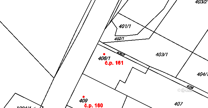 Klikov 161, Suchdol nad Lužnicí na parcele st. 406/1 v KÚ Klikov, Katastrální mapa