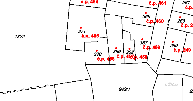 Česká Lípa 456 na parcele st. 370 v KÚ Česká Lípa, Katastrální mapa