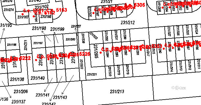 Helenín 5349, Jihlava na parcele st. 231/295 v KÚ Helenín, Katastrální mapa