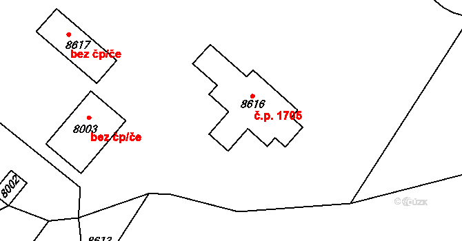 Mikulov 1705 na parcele st. 8616 v KÚ Mikulov na Moravě, Katastrální mapa