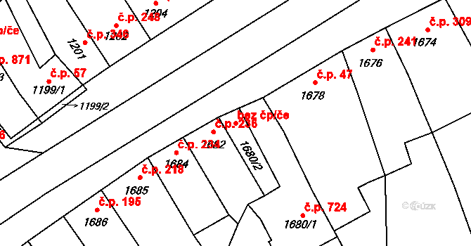 Velká Bystřice 40896307 na parcele st. 1680/2 v KÚ Velká Bystřice, Katastrální mapa