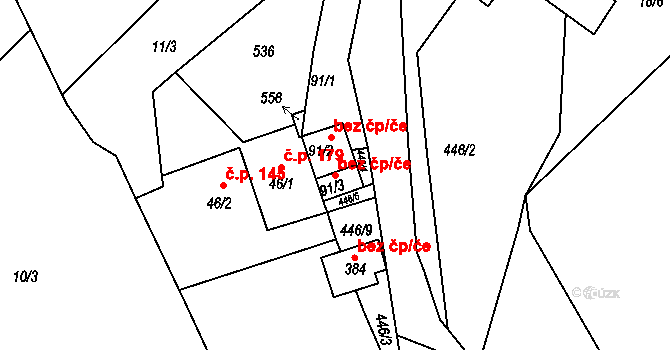 Holešov 43361307 na parcele st. 91/3 v KÚ Žopy, Katastrální mapa
