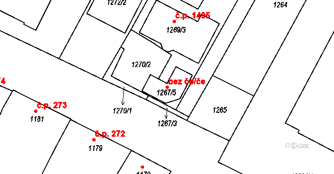 Bzenec 48748307 na parcele st. 1267/5 v KÚ Bzenec, Katastrální mapa