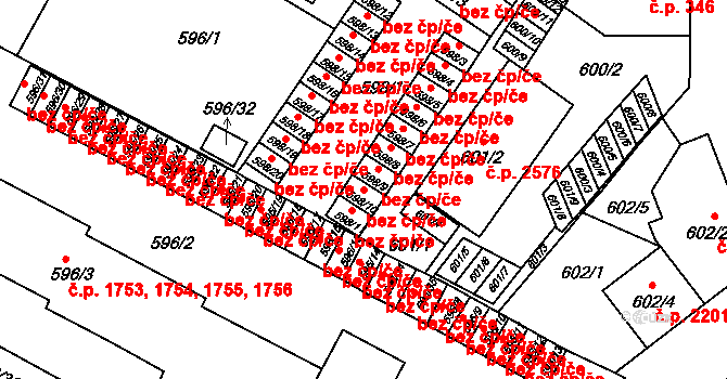 Boskovice 49431307 na parcele st. 598/10 v KÚ Boskovice, Katastrální mapa
