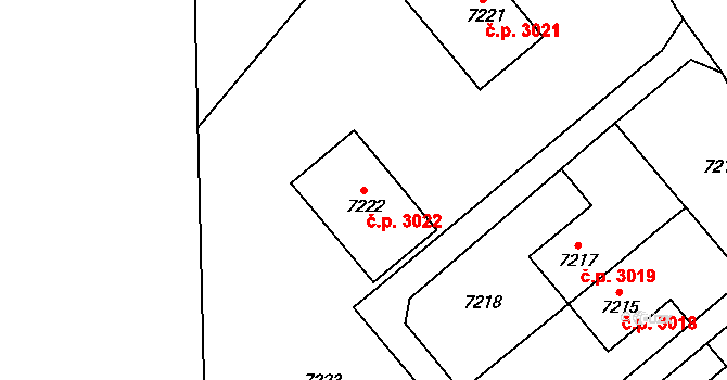 Přerov VIII-Henčlov 3022, Přerov na parcele st. 7222 v KÚ Přerov, Katastrální mapa