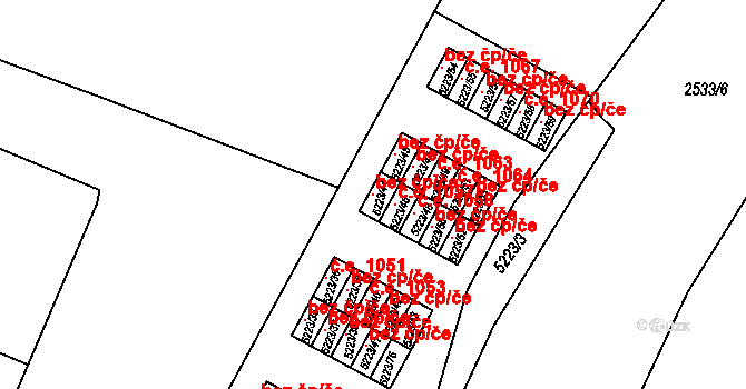 Litoměřice 119863308 na parcele st. 5223/44 v KÚ Litoměřice, Katastrální mapa
