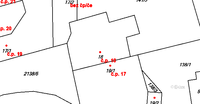 Čechtice 18 na parcele st. 18 v KÚ Čechtice, Katastrální mapa