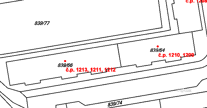 Jilemnice 1211 na parcele st. 839/66 v KÚ Jilemnice, Katastrální mapa