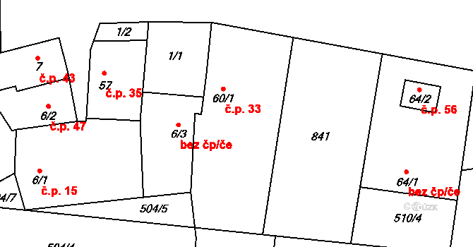 Bukol 33, Vojkovice na parcele st. 60/1 v KÚ Bukol, Katastrální mapa