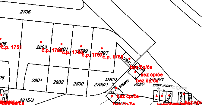 Záběhlice 1788, Praha na parcele st. 2797 v KÚ Záběhlice, Katastrální mapa
