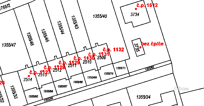 Vrchlabí 1132 na parcele st. 2509 v KÚ Vrchlabí, Katastrální mapa