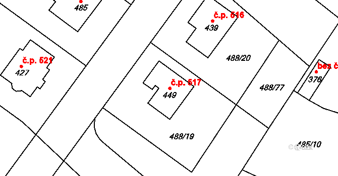 Český Herálec 517, Herálec na parcele st. 449 v KÚ Český Herálec, Katastrální mapa