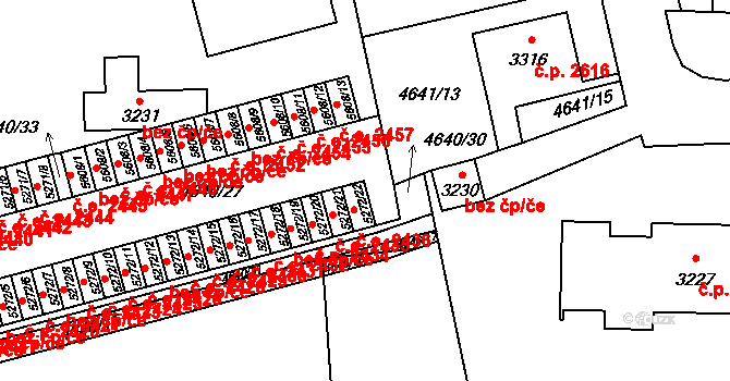Žatec 2436 na parcele st. 5272/22 v KÚ Žatec, Katastrální mapa