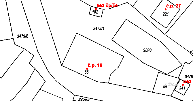 Nakvasovice 18, Čechtice na parcele st. 55 v KÚ Nakvasovice, Katastrální mapa