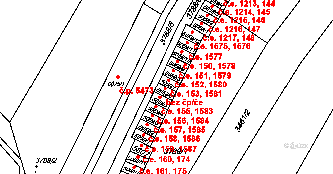 Zlín 1582 na parcele st. 5059/6 v KÚ Zlín, Katastrální mapa