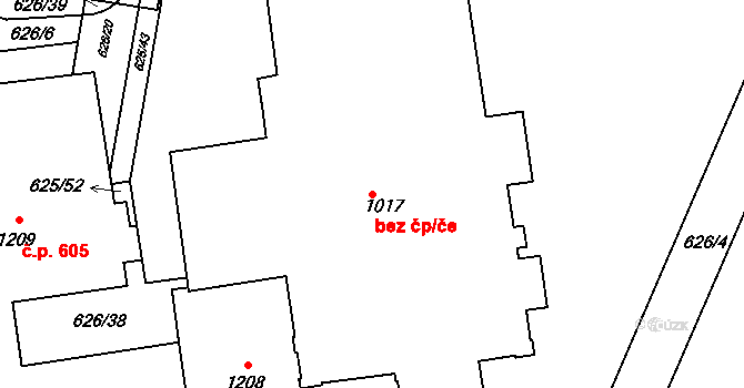 Česká Třebová 39389308 na parcele st. 1017 v KÚ Parník, Katastrální mapa