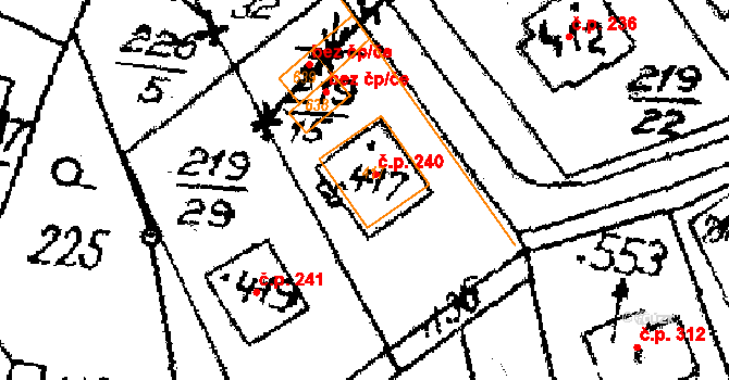 Kašava 240 na parcele st. 417 v KÚ Kašava, Katastrální mapa