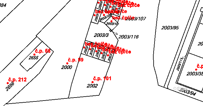 Plzeň 43630308 na parcele st. 2003/14 v KÚ Doubravka, Katastrální mapa