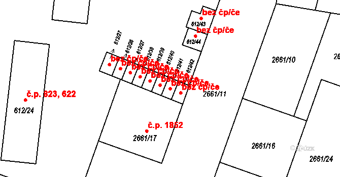 Opava 43809308 na parcele st. 612/41 v KÚ Opava-Předměstí, Katastrální mapa