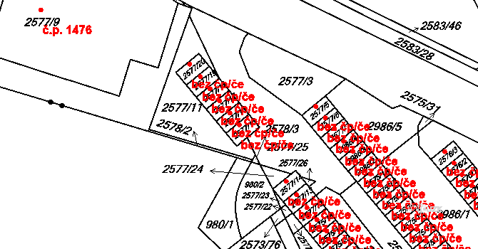 Rychnov nad Kněžnou 44295308 na parcele st. 2577/15 v KÚ Rychnov nad Kněžnou, Katastrální mapa