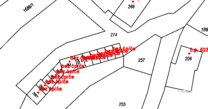 Fulnek 44839308 na parcele st. 266 v KÚ Fulnek, Katastrální mapa