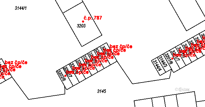 Třinec 46465308 na parcele st. 3202/2 v KÚ Lyžbice, Katastrální mapa
