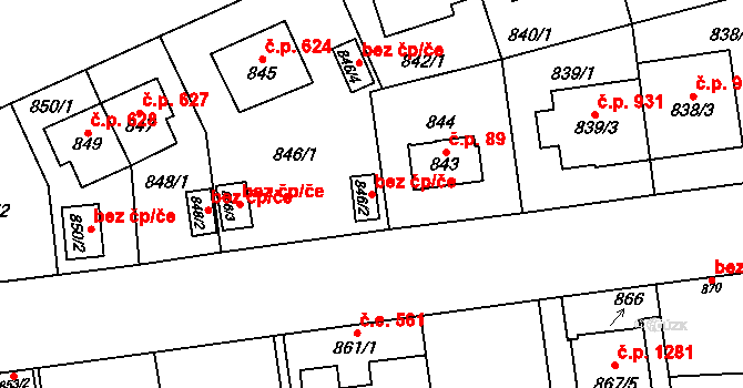 Plzeň 46598308 na parcele st. 846/2 v KÚ Skvrňany, Katastrální mapa