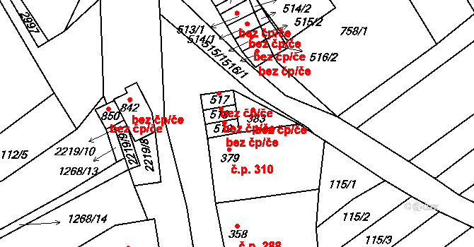 Vrbice 46627308 na parcele st. 383 v KÚ Vrbice u Velkých Pavlovic, Katastrální mapa