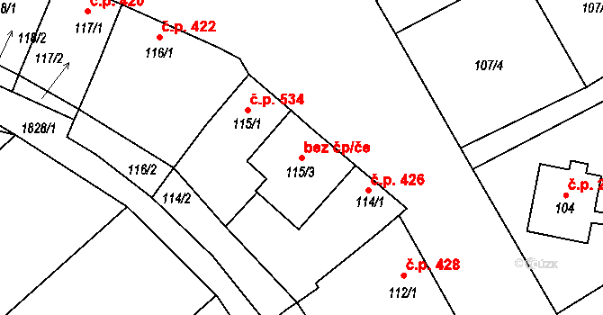 Lednice 47084308 na parcele st. 115/3 v KÚ Lednice na Moravě, Katastrální mapa