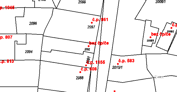 Vracov 49138308 na parcele st. 2092 v KÚ Vracov, Katastrální mapa