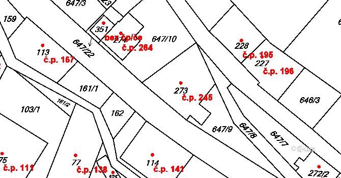 Hrabenov 245, Ruda nad Moravou na parcele st. 273 v KÚ Hrabenov, Katastrální mapa