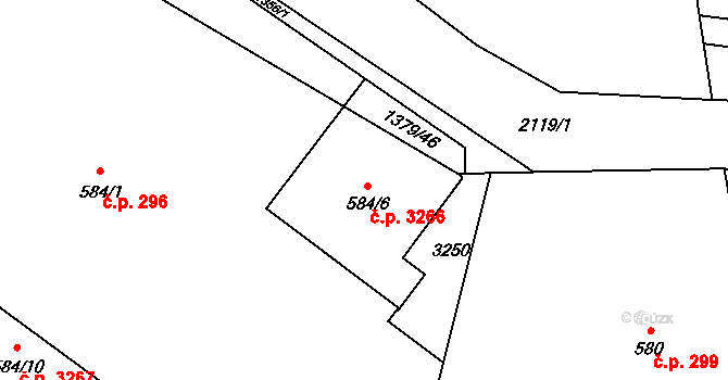 Šumperk 3266 na parcele st. 584/6 v KÚ Šumperk, Katastrální mapa