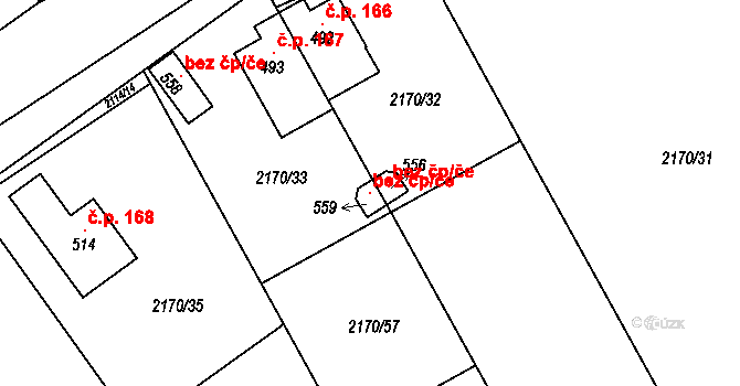 Holetín 103867309 na parcele st. 559 v KÚ Holetín, Katastrální mapa