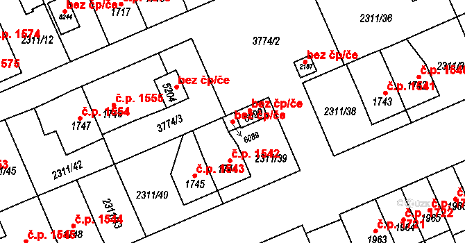 Dvůr Králové nad Labem 106390309 na parcele st. 6089 v KÚ Dvůr Králové nad Labem, Katastrální mapa