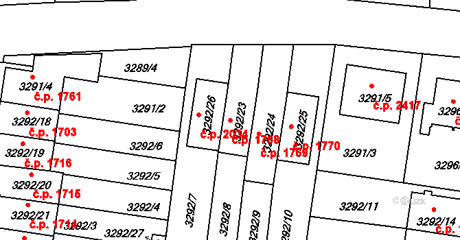 Dobrá Voda u Českých Budějovic 1768 na parcele st. 3292/23 v KÚ Dobrá Voda u Českých Budějovic, Katastrální mapa