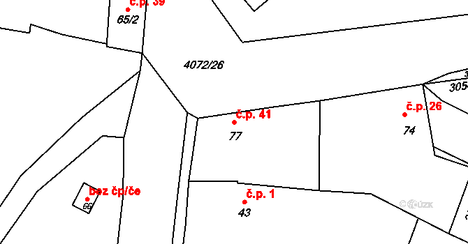 Holašovice 41, Jankov na parcele st. 77 v KÚ Holašovice, Katastrální mapa